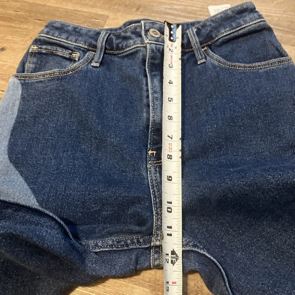 Hollister Dad Jeans 3 R 26x31 Blue Ultra High Rise Wavy Two Tone Wide Leg